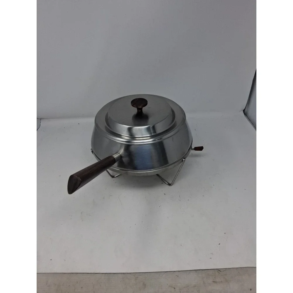 Vintage Alessi International Stainles Italy 4096 Fondue Pot Chafing Dish Set MCM
